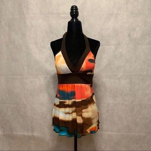Byer California Sunset Printed Halter Tank Top
